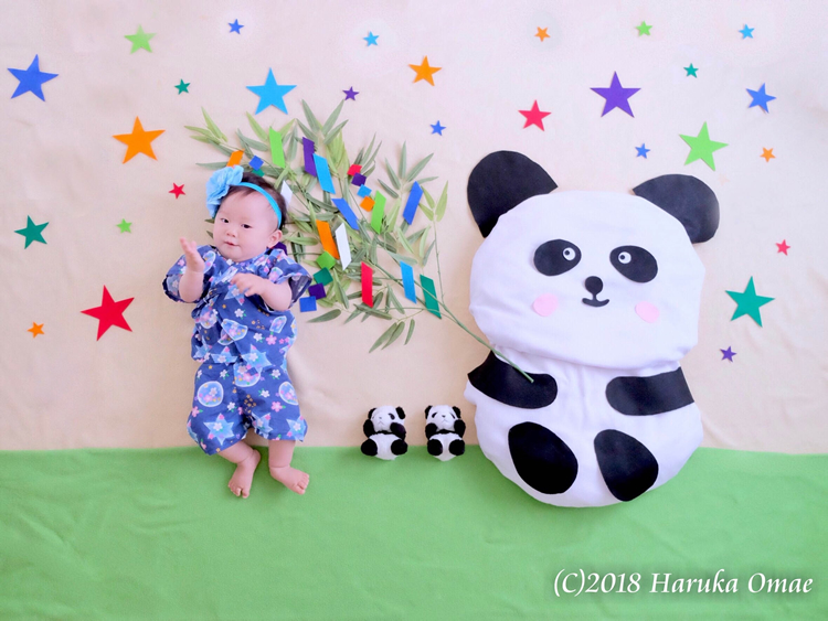 6月 七夕パンダのアート