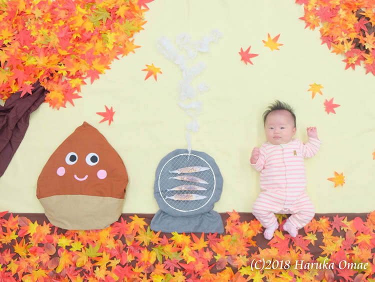 10月 秋の味覚のおひるねアート