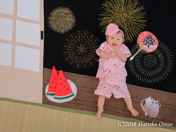 7月 花火のおひるねアート