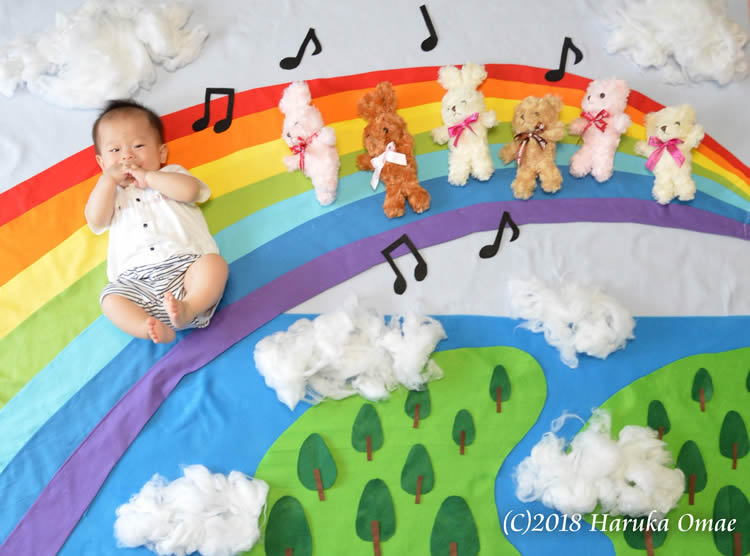 12月 虹のおひるねアート