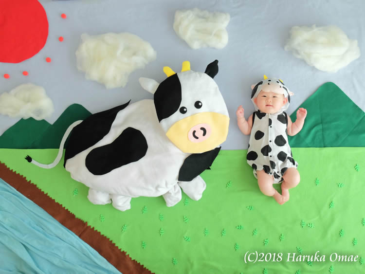 2月 牧場のうしさんのおひるねアート