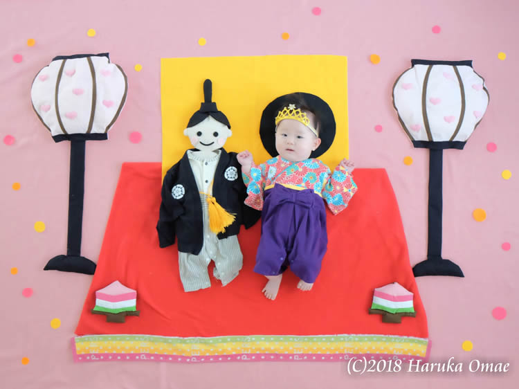 2月 ひな祭りのおひるねアート