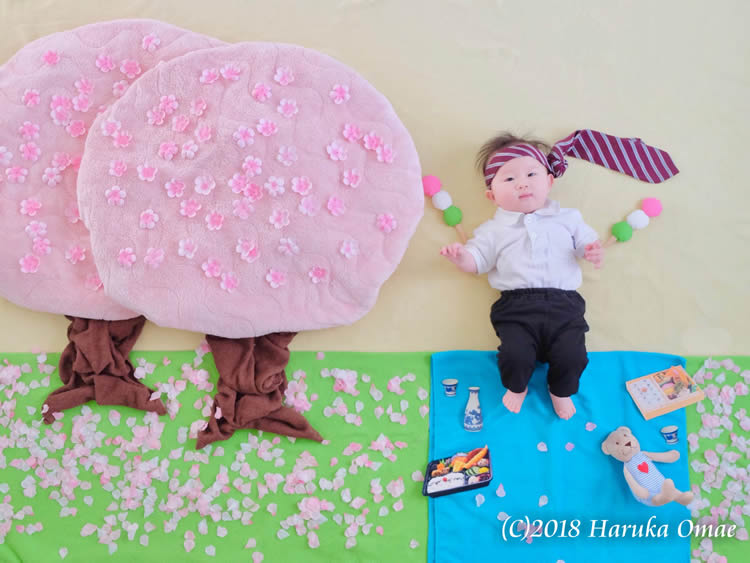 3月 お花見のおひるねアート